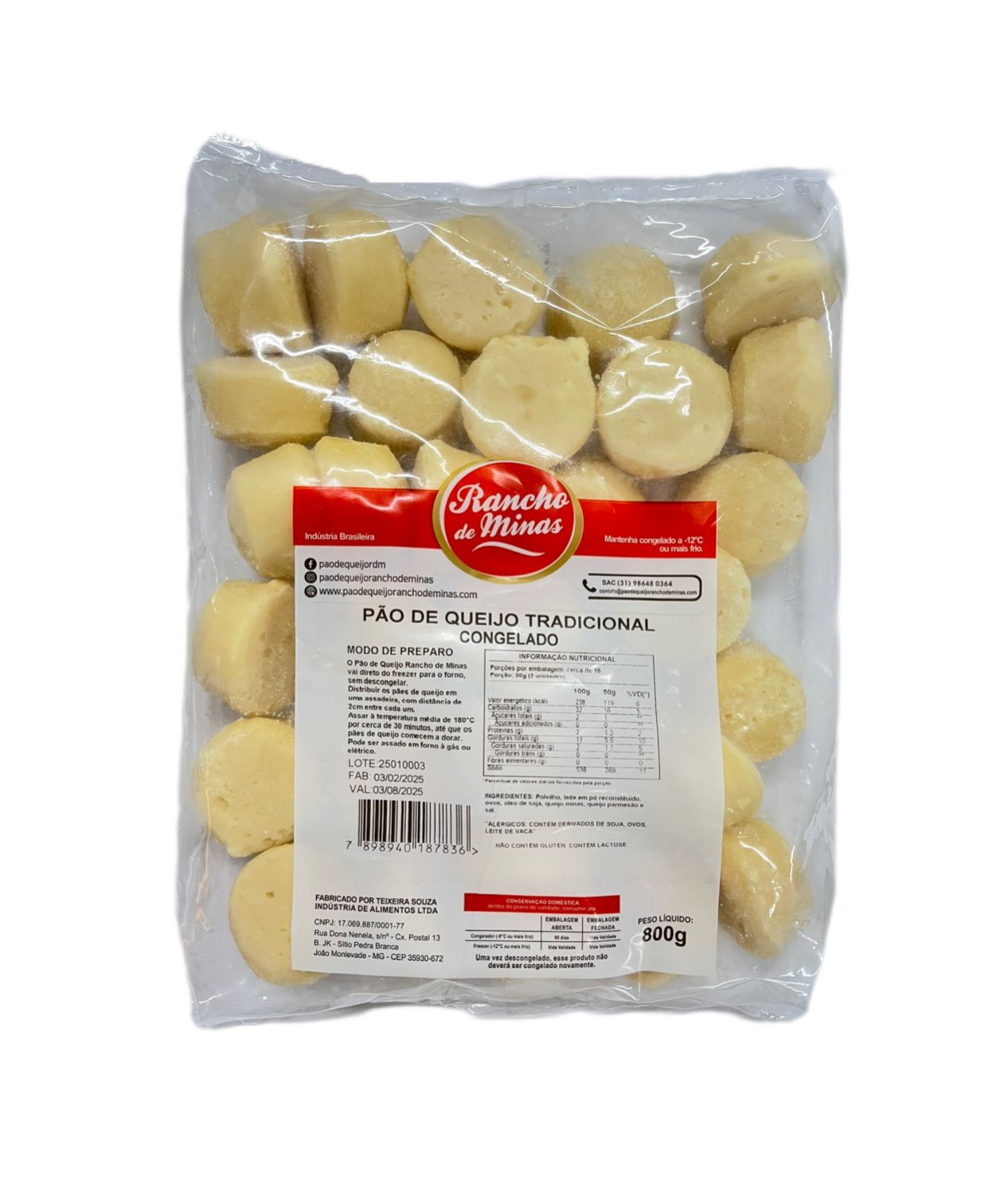 imagem de Pao Queijo Rancho De Minas Tradicional 800G