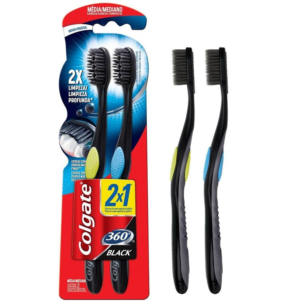 imagem de Escova De Dente Colgate 360 Graus L2P1 Black