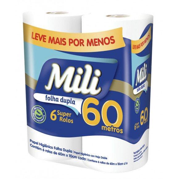 imagem de Papel Higienico Mili Max Folha Dupla 6 60M