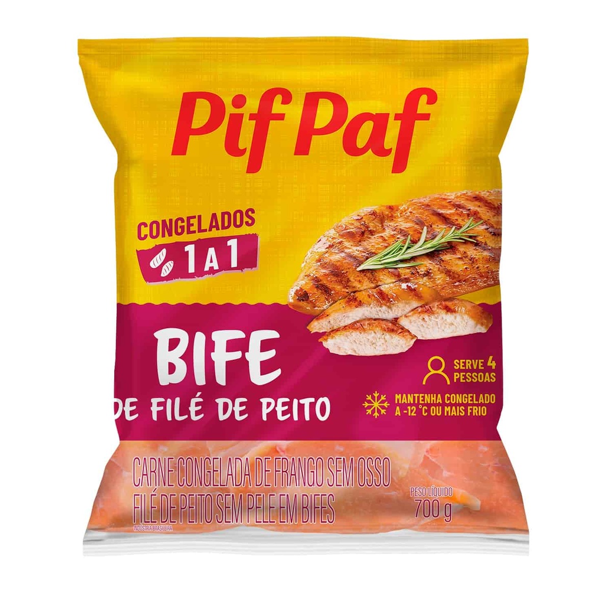 imagem de Carne Frango Pif Paf File De Peito Em Bifes 700G
