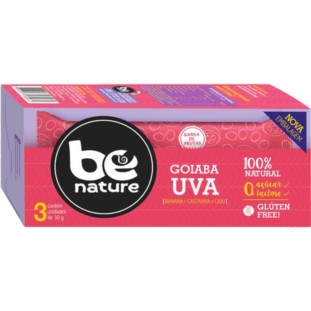 imagem de Barra Frutas Be Nature Goiaba Com 3 90G